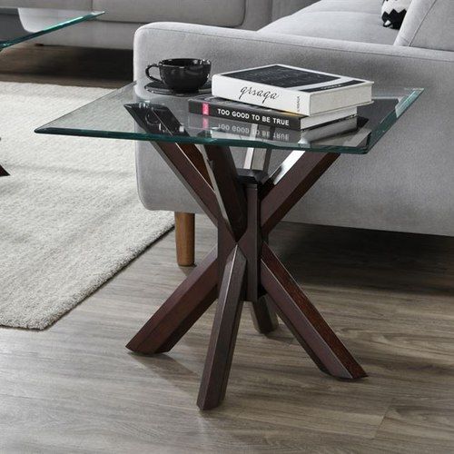 Bella Glass Lamp Table | Hardwood Frame