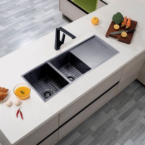 TWM9B | Stainless Steel Sink Double Bowl with Drainer