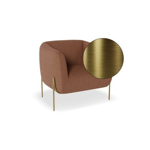 Belle Lounge Chair - Terracotta Rust - Brushed Matt Bronze Legs