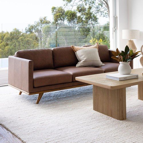 Manly Italian Leather Couch 3 Seater Hazel Lounge Sofa