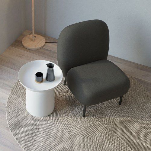 Moulon Lounge Chair - Storm Grey  - Brushed Matt Gold Legs