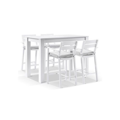Santorini Aluminium 1.5m Bar Table with 4 Bar Stools