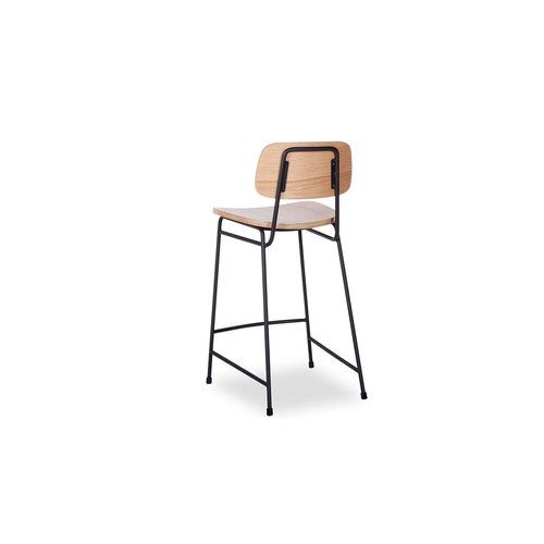 Archie Stool Black Frame - Natural Seat  - 65cm Seat Height (Kitchen Bench height)