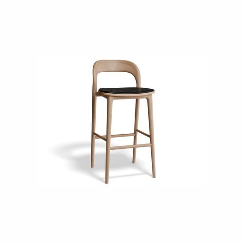 Mia Stool - Natural with Vegan Leather Seat Pad