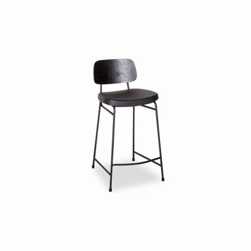 Archie Stool - Black - Black Pad - 68cm Seat Height (Kitchen Bench height)