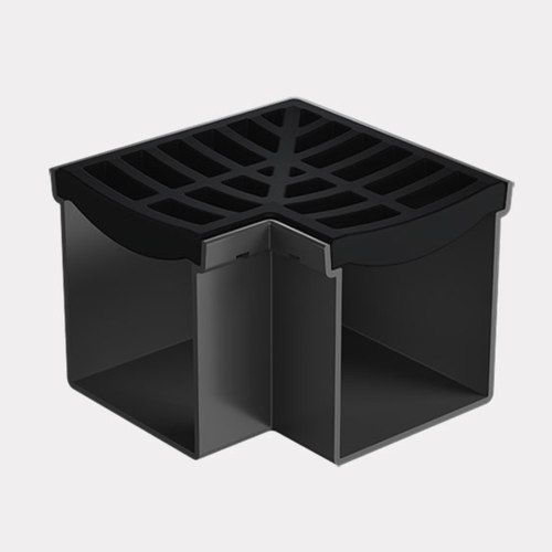 Rain Drain™ Trade – Corner with Black Plastic Grate
