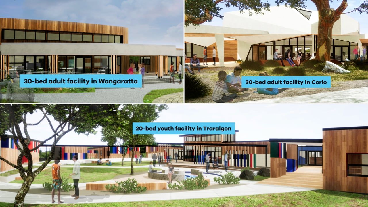 Designs revealed for three new regional alcohol and other drug facilities