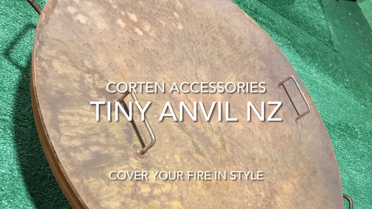 Design and functionality with corten fireball lids.