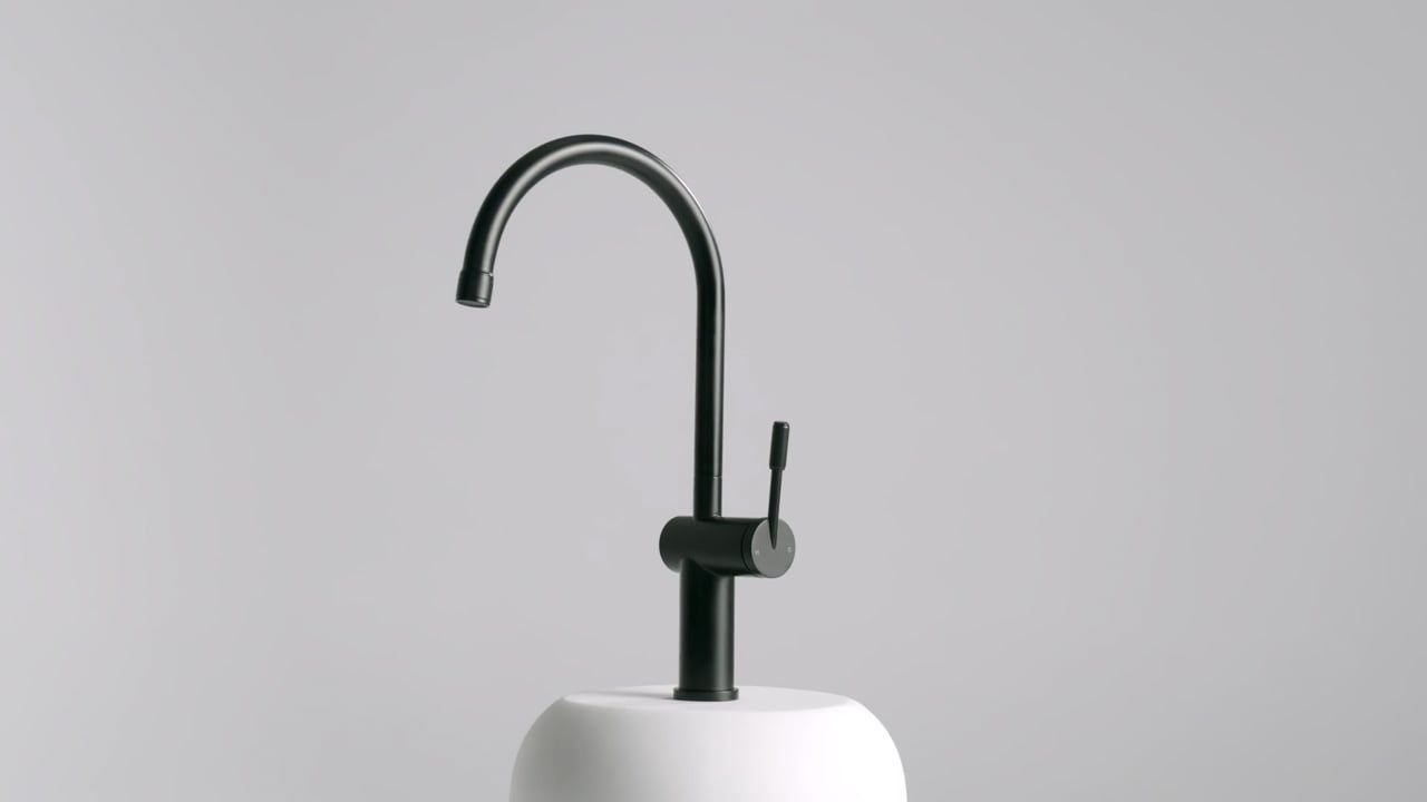 Titan Gooseneck Kitchen Mixer Tap in Matte Black - TTBS2