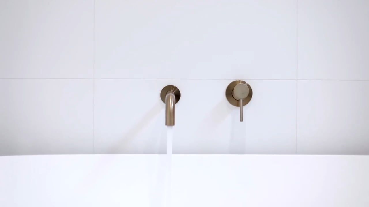 Champagne Wall Mixer and Curved Spout