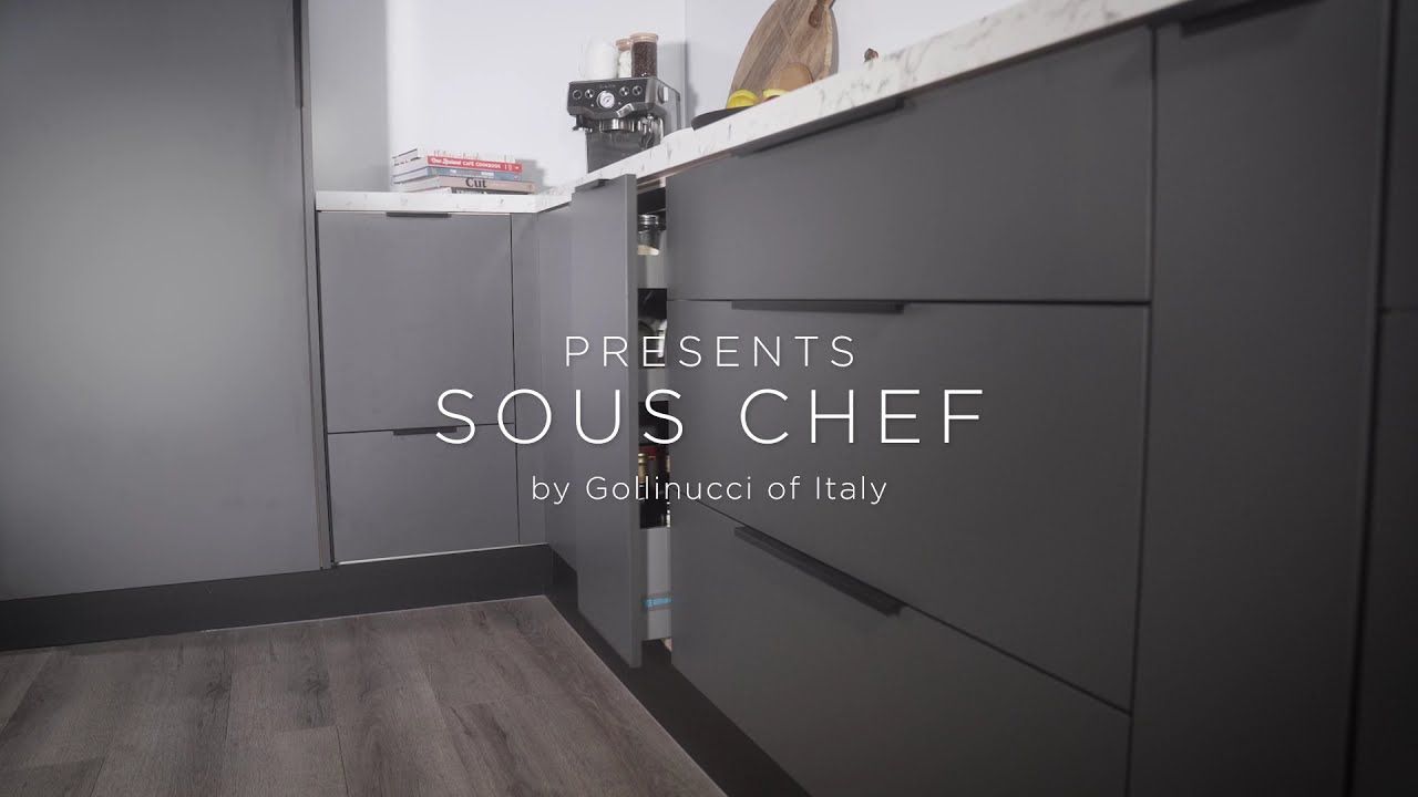 Enko Group | Sous Chef by Gollinucci. Bring the flavour! Under bench, Oil & Spice Kitchen Storage.