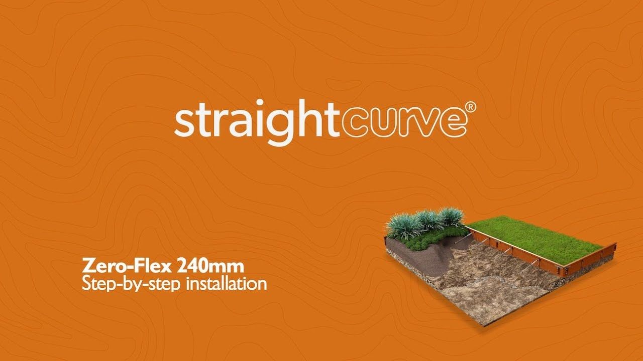 Straightcurve® 2025 - Zero-Flex Garden Edging - 240mm - 9.5 inch - Installation
