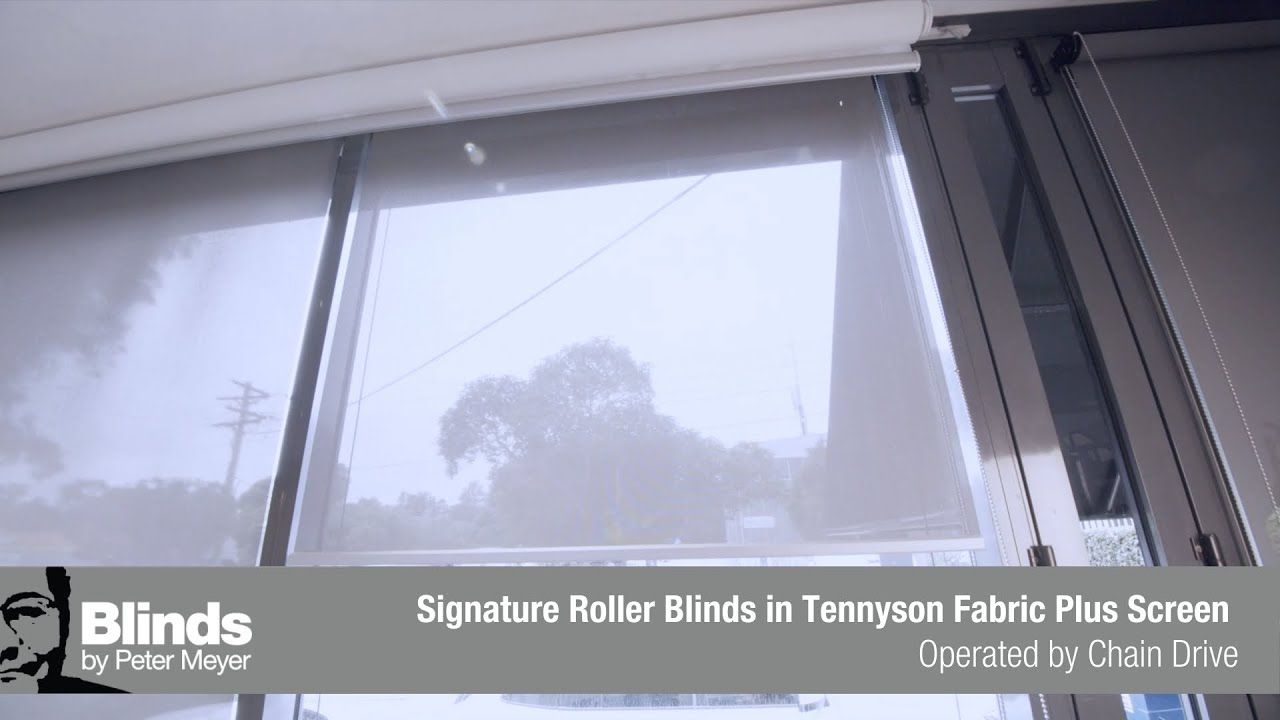 Signature Roller Blinds in Tennyson Fabric Plus Screen Operated by Chain Drive