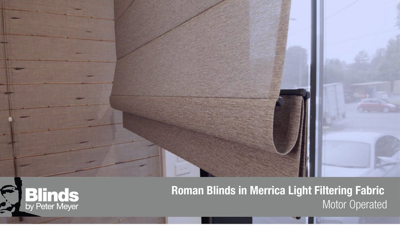 Roman Blinds | Merrica Light Filtering Fabric | Motor Operated