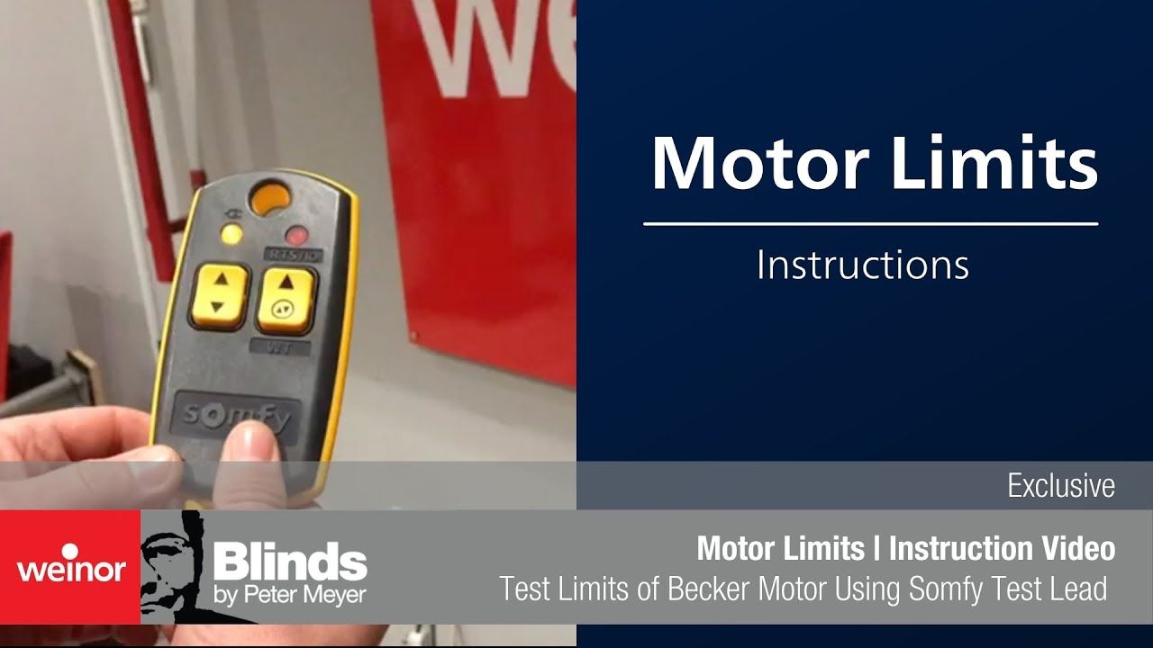 Motor Limits | Instruction Video | Weinor