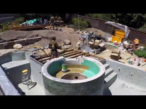Natural pool construction time-lapse