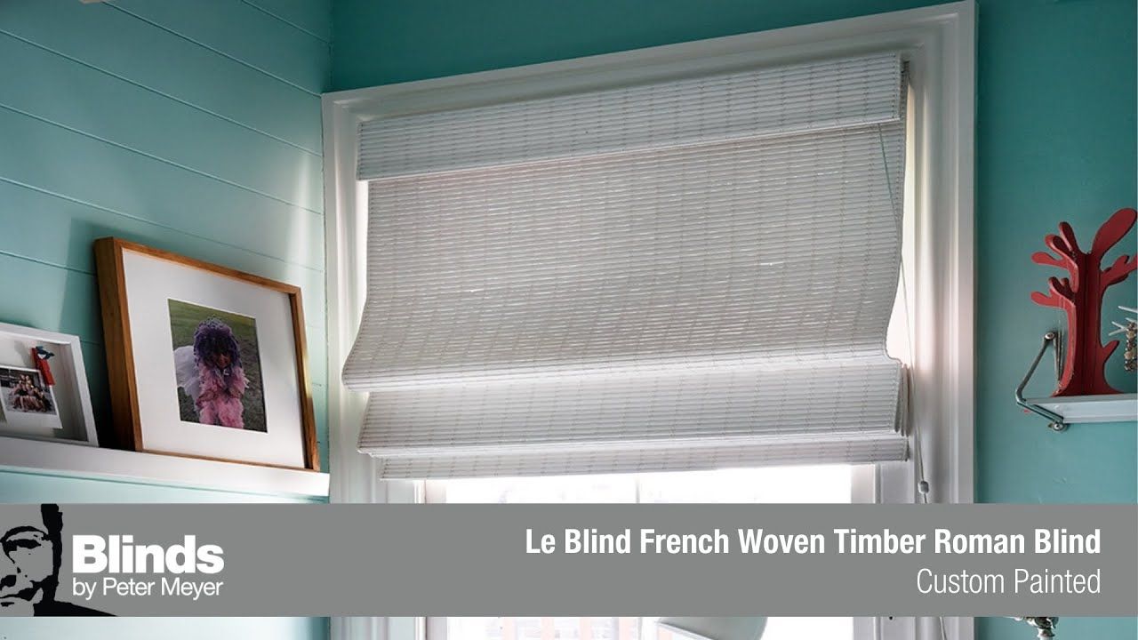 Le Blinde French Woven Timber Roman Blinds Custom Painted