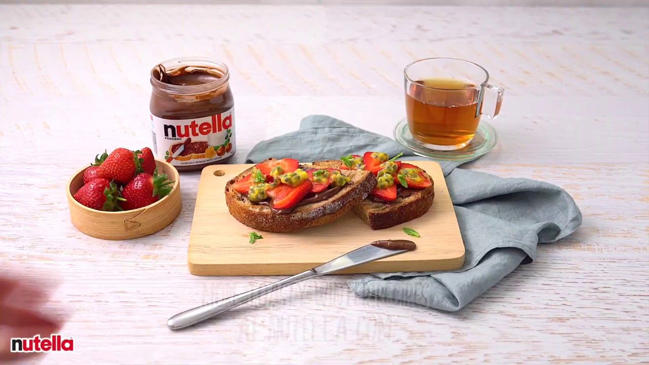 Smeg x Nutella Stay toasty recipe - Toasted sourdough with Nutella, strawberries and passionfruit