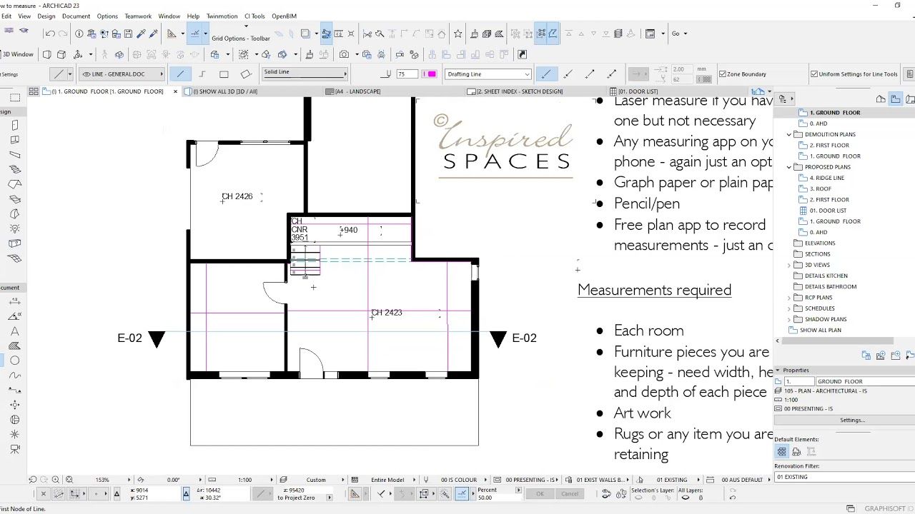 How to take measurements for Inspired Spaces on line interior design services