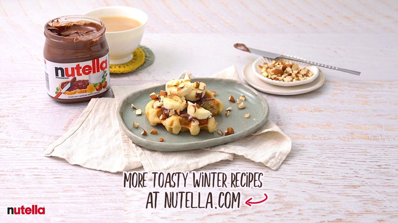 Smeg x Nutella Stay toasty recipe - Waffles with Nutella, banana and almond