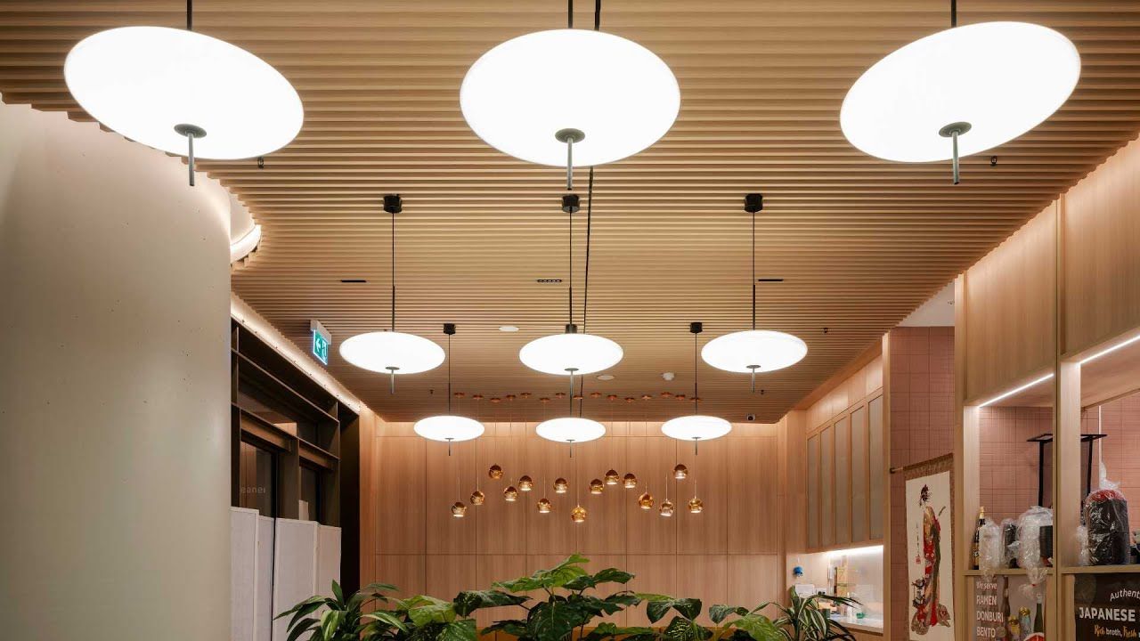   AU  Skip navigation Search    An inspiring look at Screenwood acoustic ceiling panels at Tamon Sushi Bar