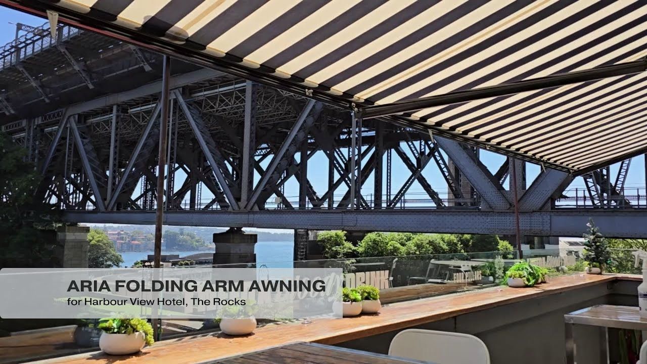 Aria Folding Arm Awning for Harbour View Hotel