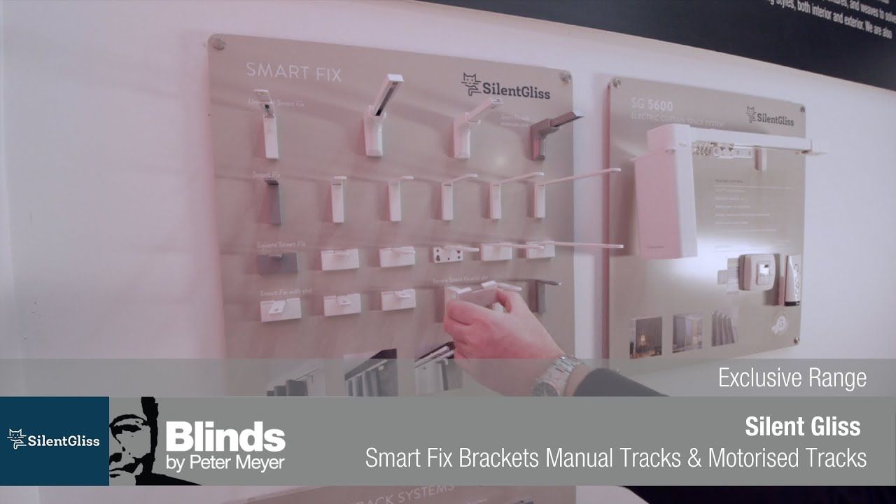 Silent Gliss Smart Fix Brackets Operated by Manual Tracks and Motorised Track sample boards