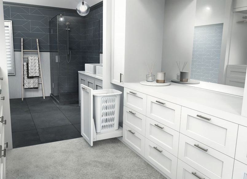 Bathroom / Wardrobe Installation of Hideaway Laundry Hamper