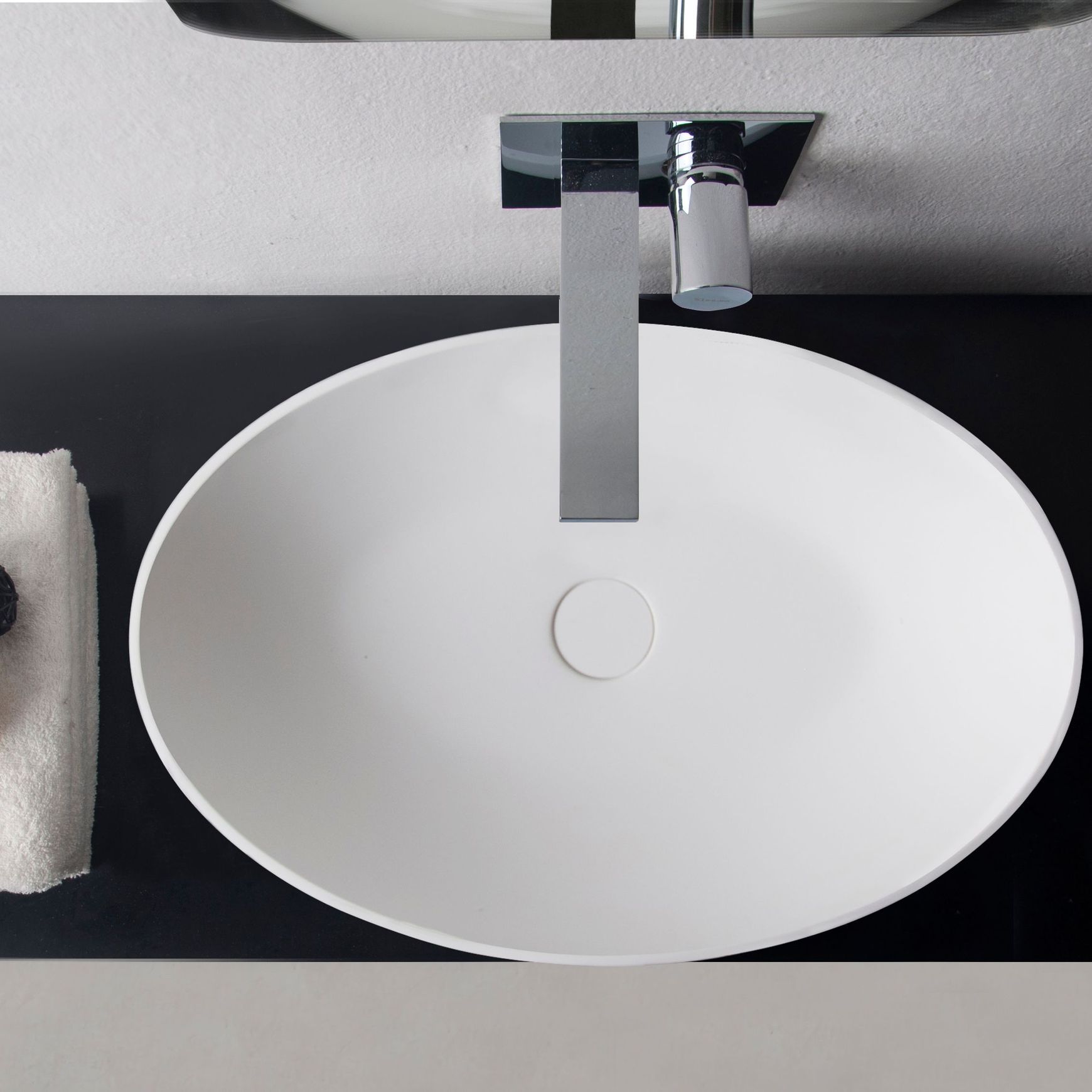 Super-Thin Oval Vessel Basin Solid Surface
