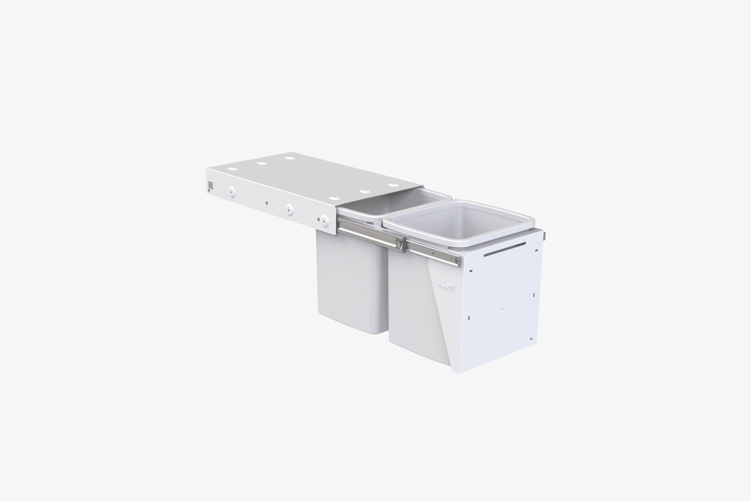 Compact Bin Storage - 2 x 15 Litre Buckets - Door Pull