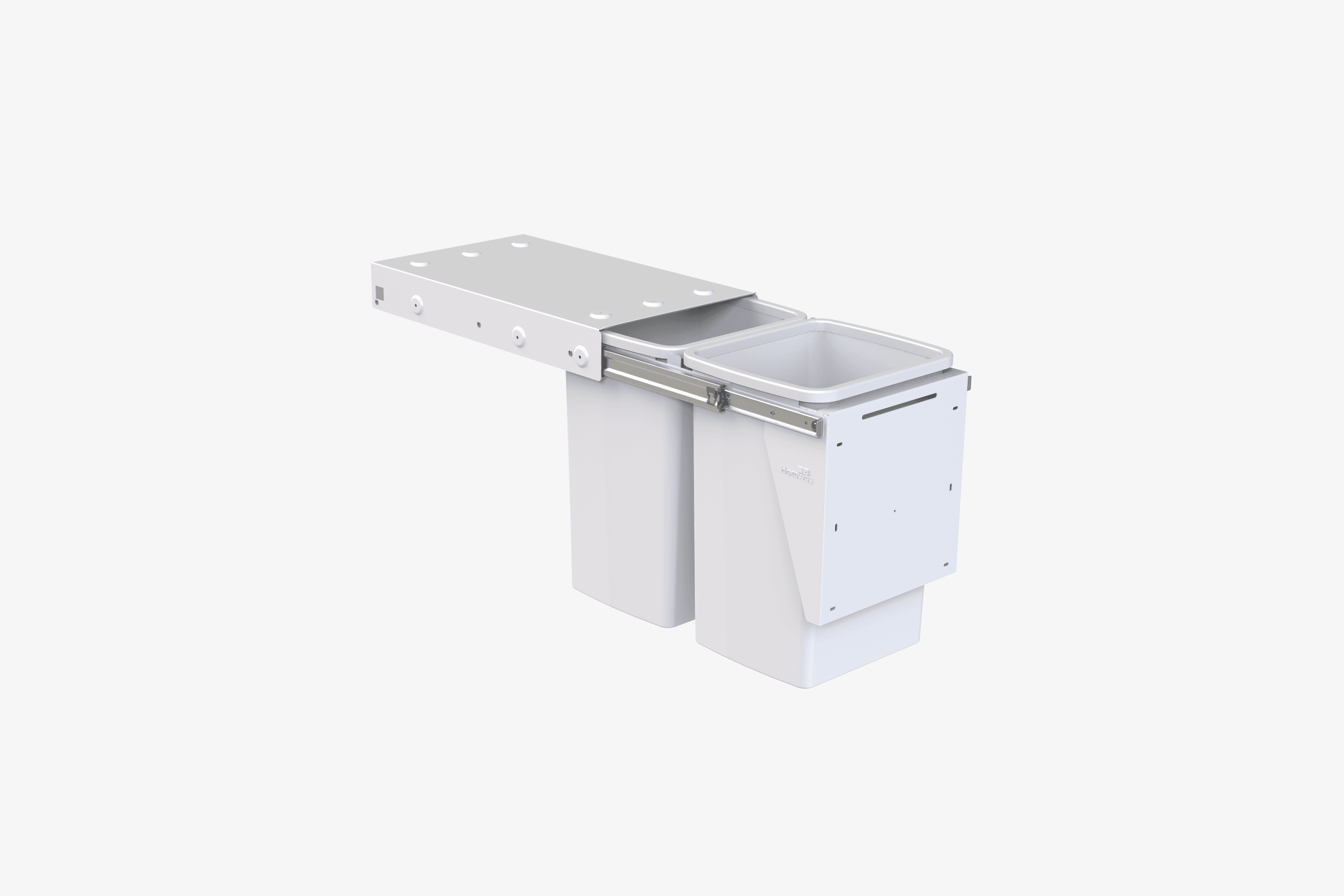 Compact Bin Storage - 2 x 20 Litre Bucket - Door Pull