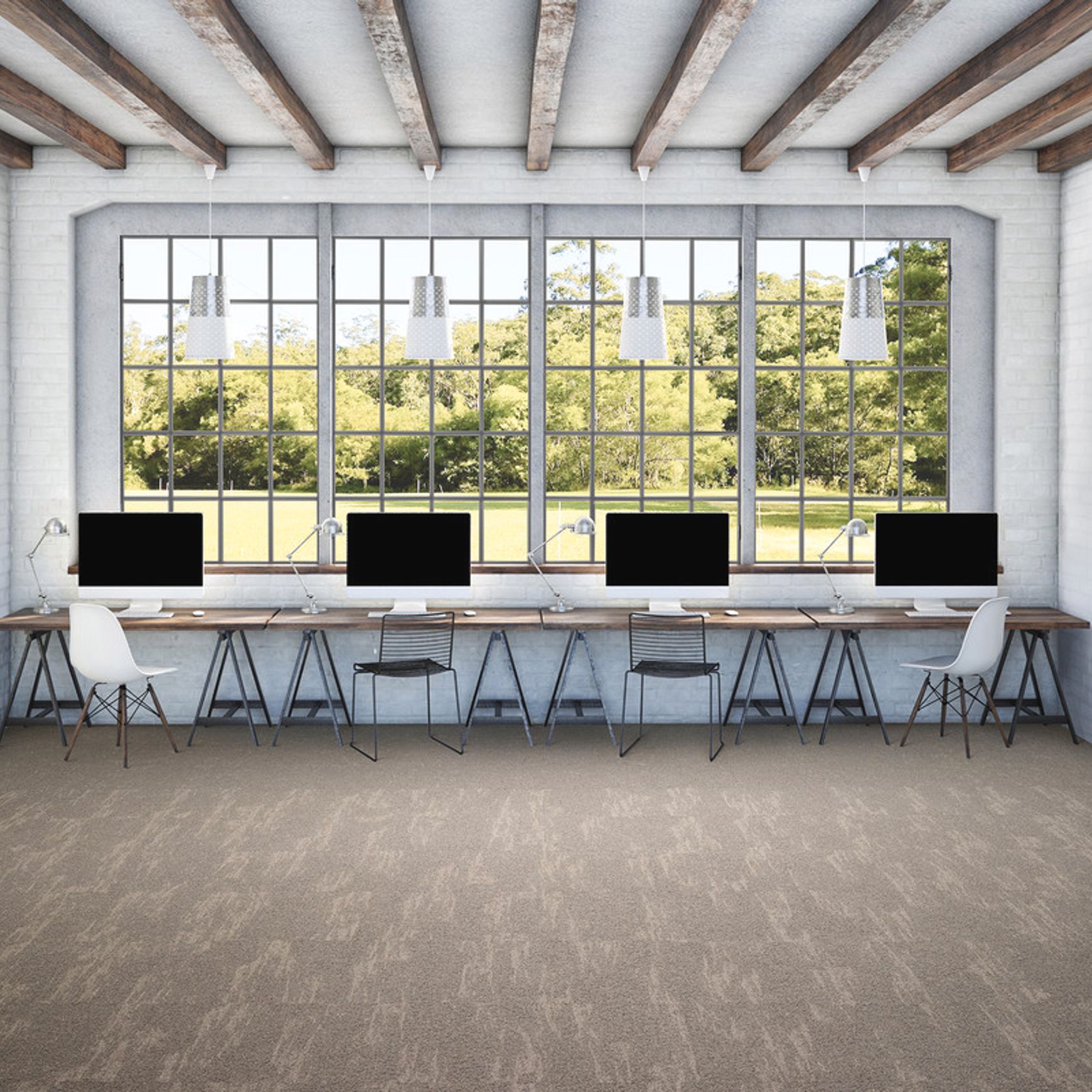 Leaf carpet tiles Handcraft Collection by modulyss®