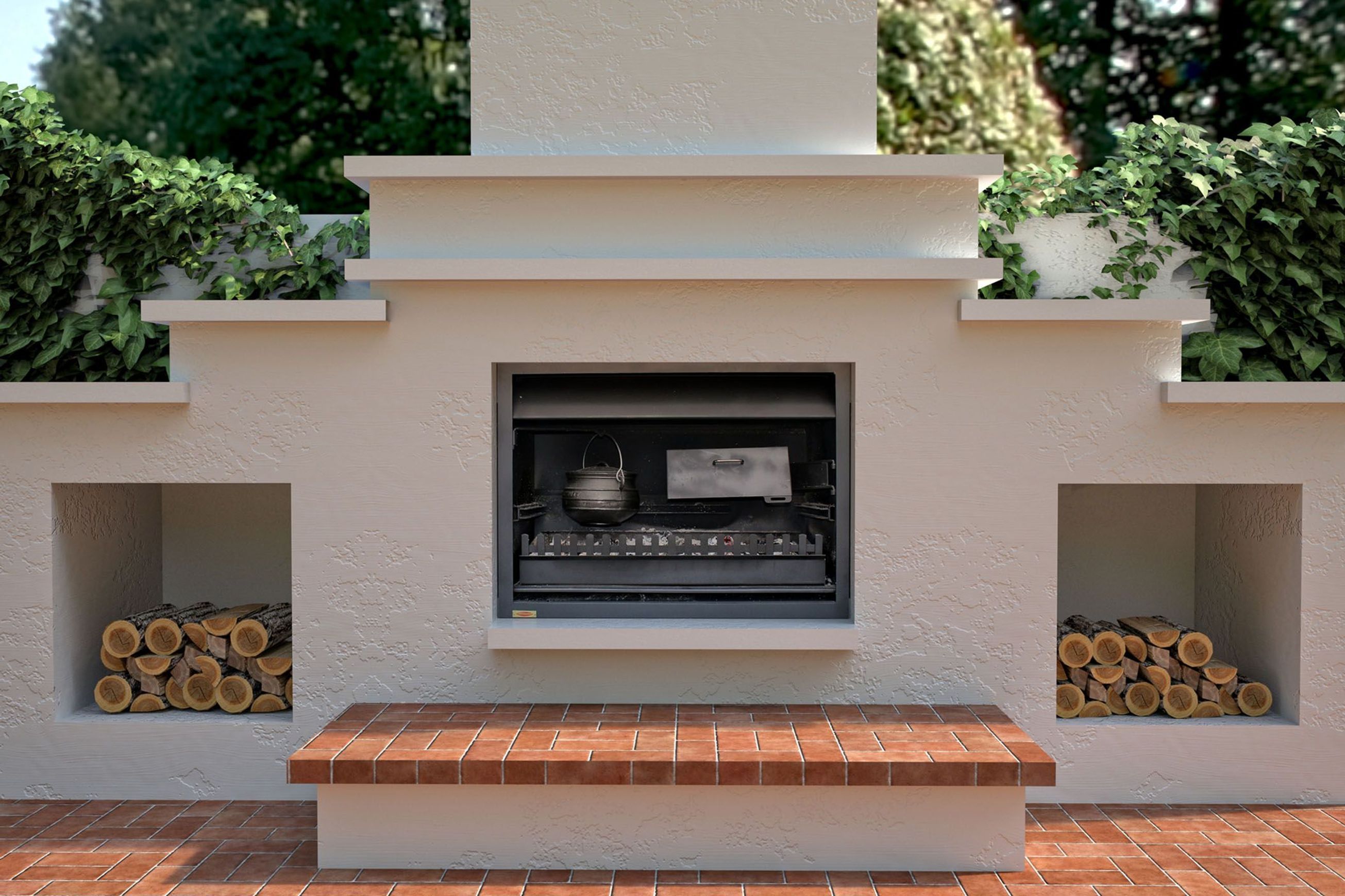 Jetmaster Quadro Outdoor Wood Fireplace