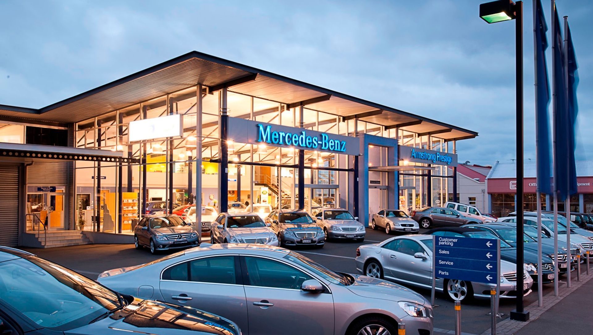 Armstrong Prestige, Dunedin and Christchurch banner