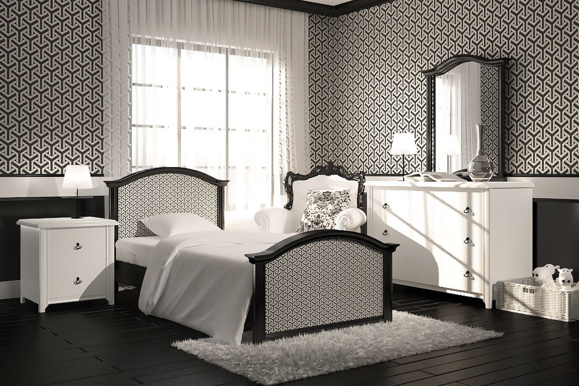 Black and White Bedroom