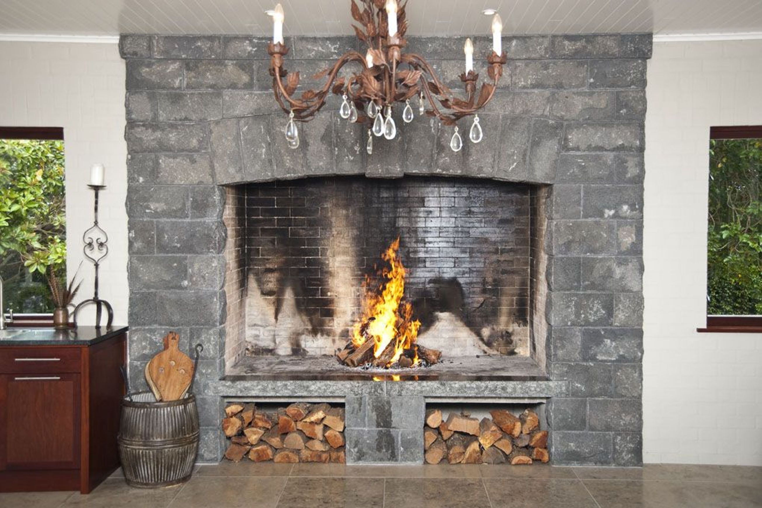 Stone Fireplaces & Chimneys