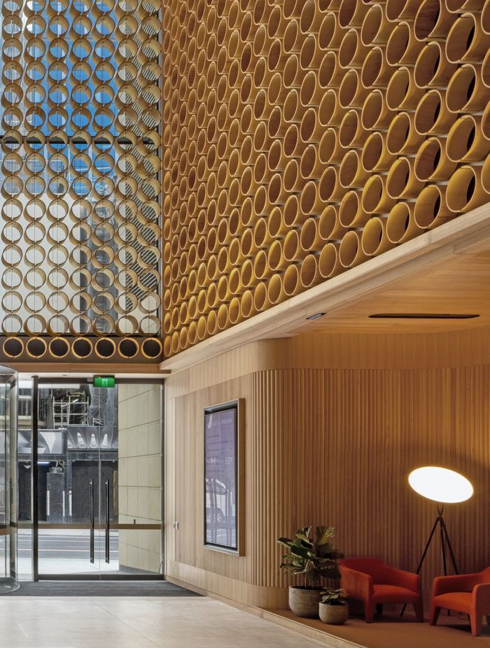 The design makes for a more comfortable foyer.