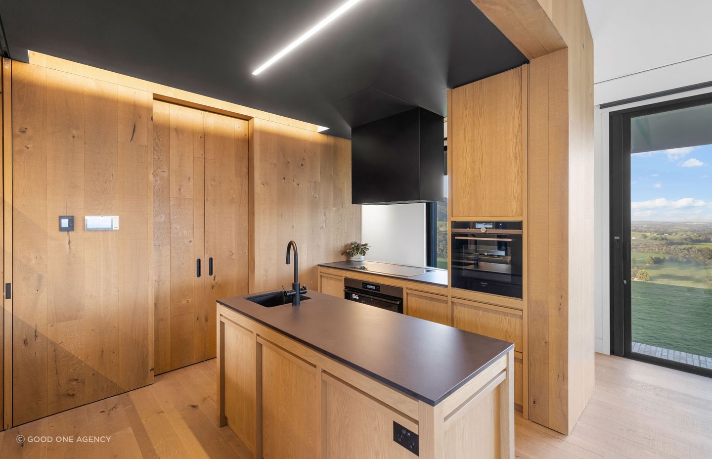 The timber kitchen with rich dark accents