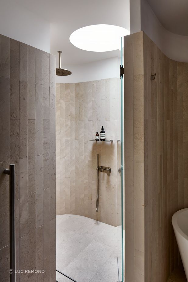 The bathroom is no exception to the quality of materials on display.