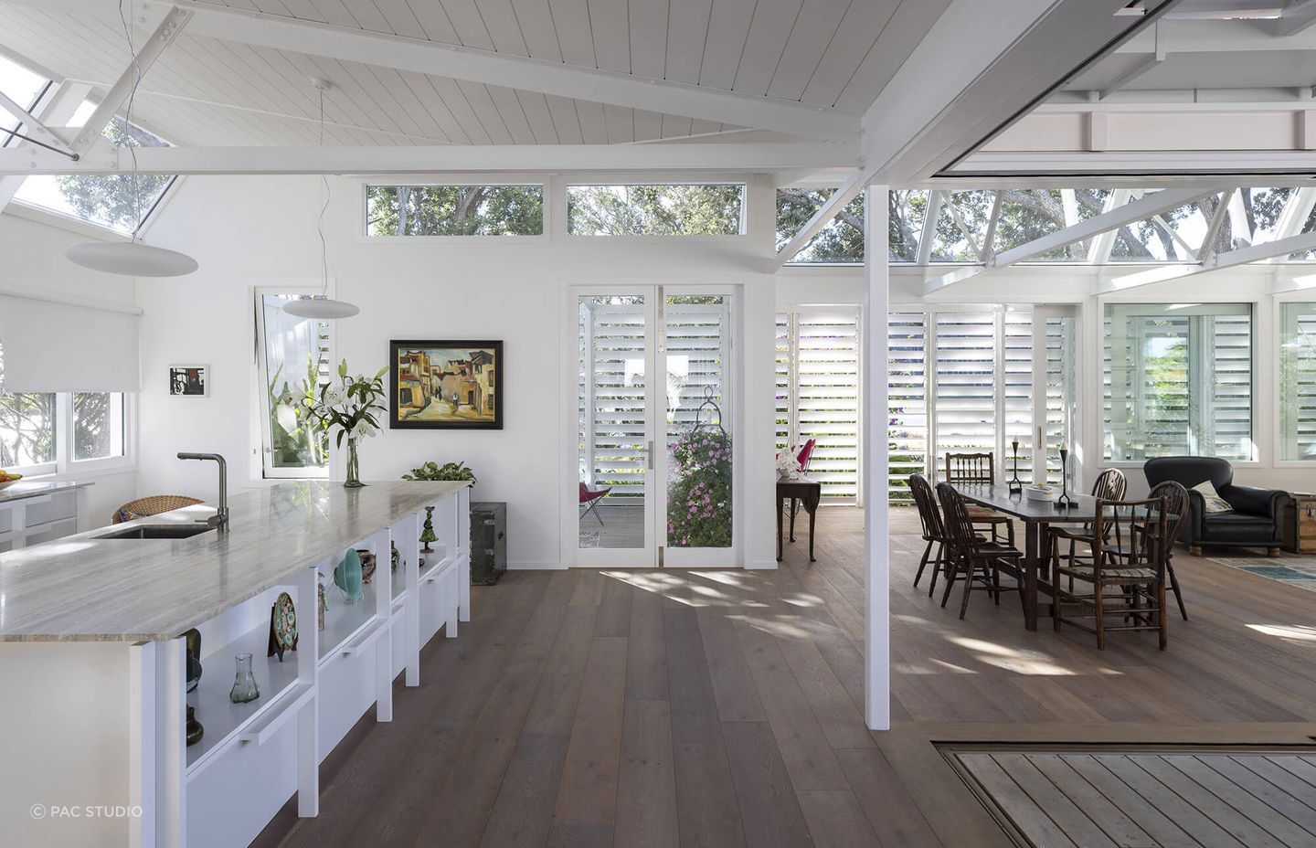 Generous kitchen and dining