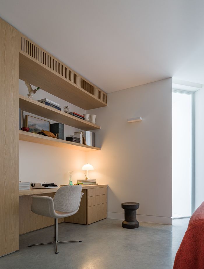 Built in cabinetry keeps memories and treasures within reach.