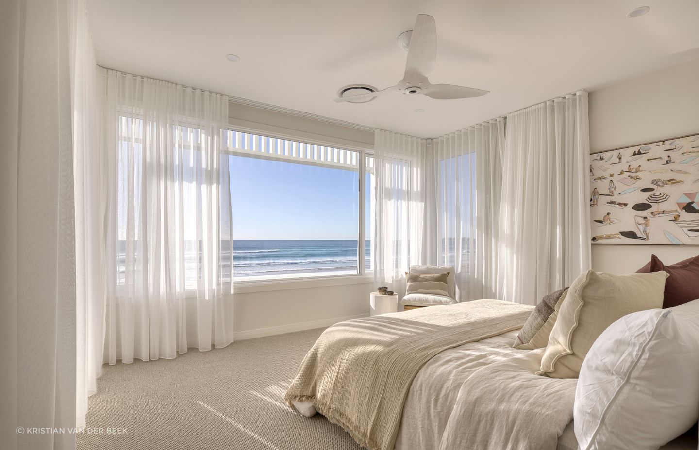 Local artworks inspired the colour palette of each bedroom | Habitat Studio Architects