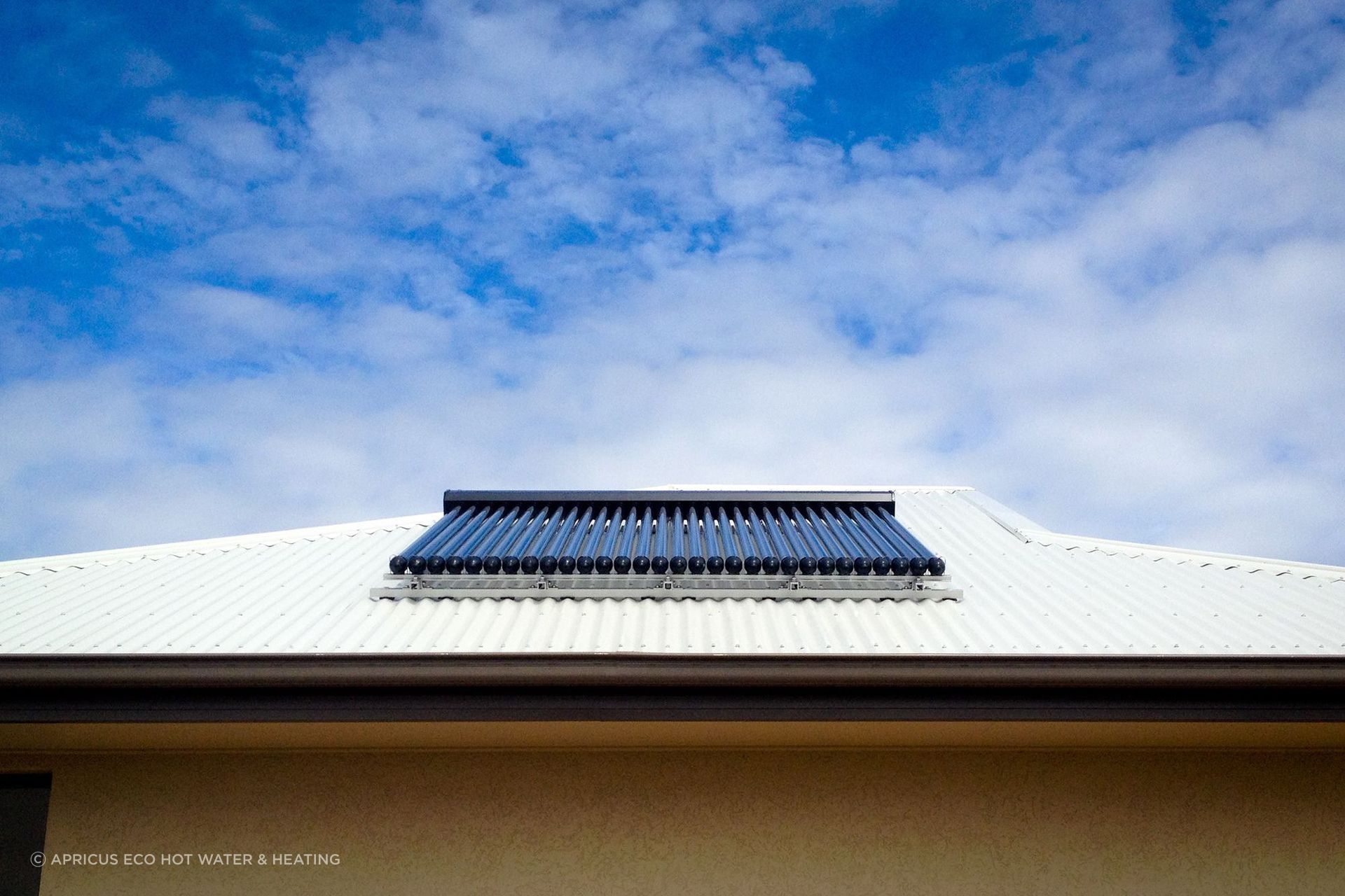 A solar water heating system, like this one from Apricus, can greatly reduce a home's electricity consumption.