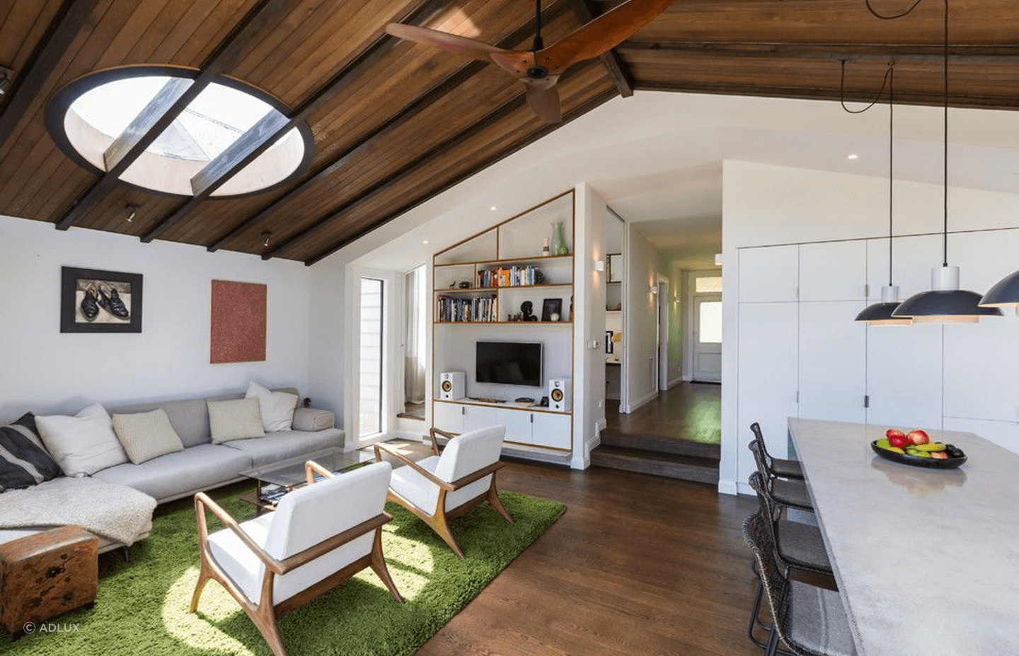 Open the sky and let in the light with a skylight, such as this round model from Adlux.