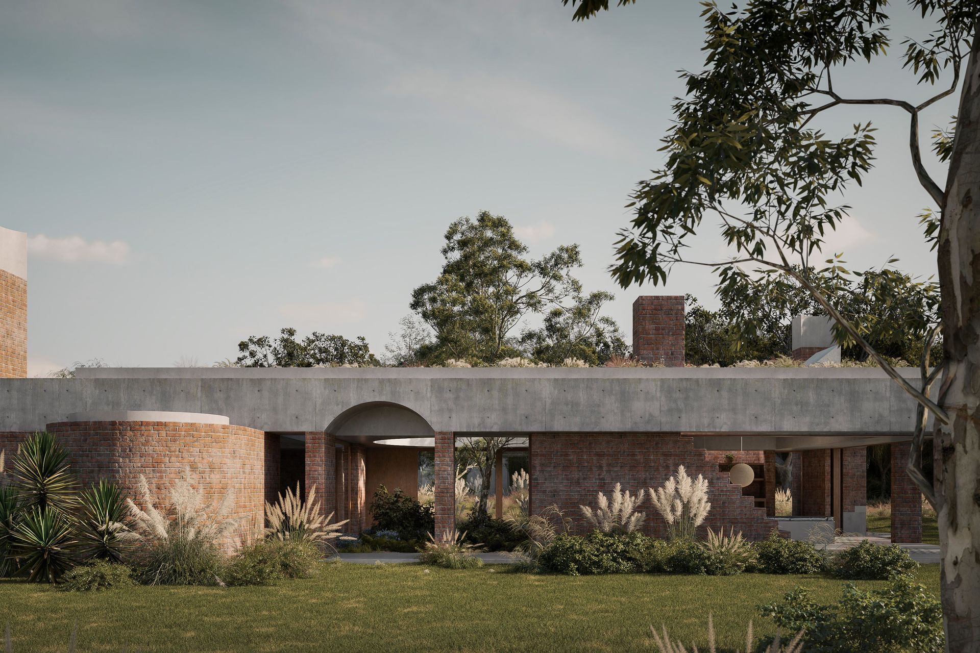 Mediterranean influences of solid forms and open spaces that embrace the natural surroundings.