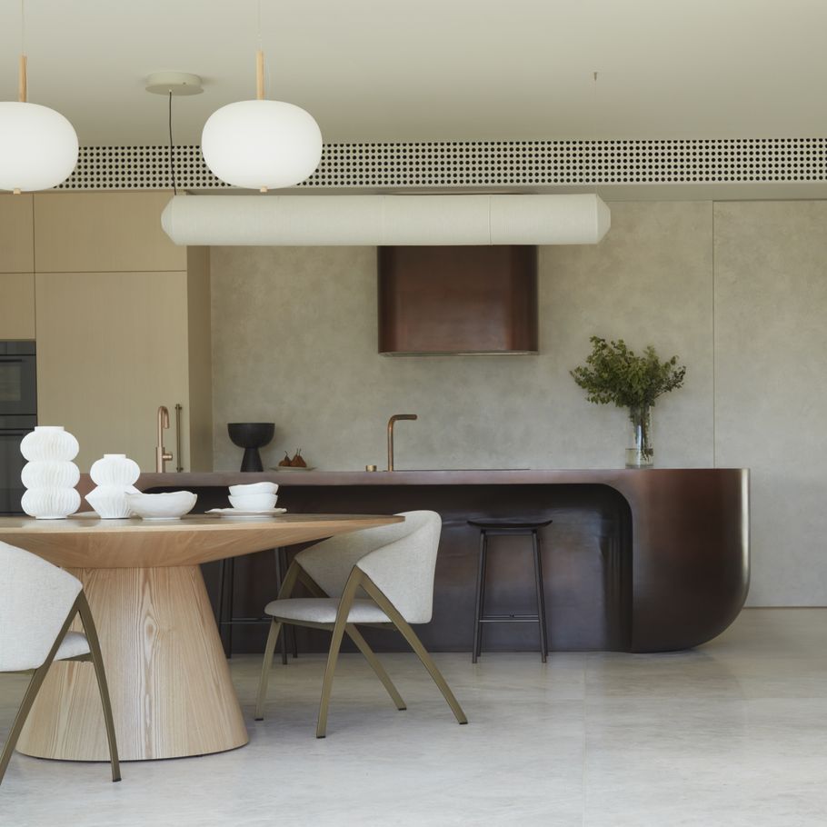 Curated contours align the interior and exterior architecture of this exceptional family residence