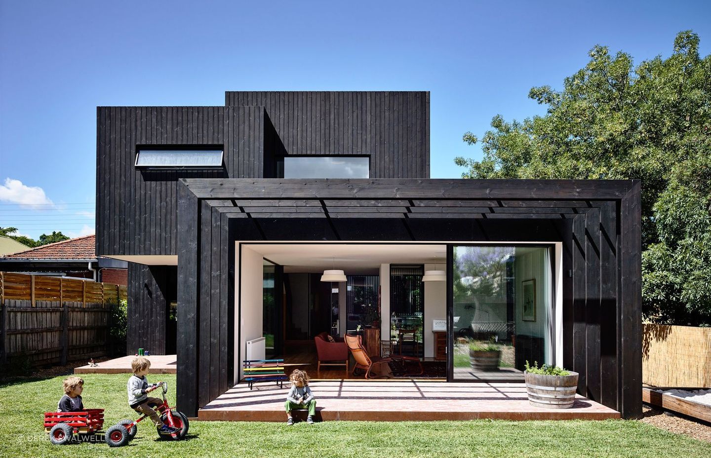 The house now has a connection to the backyard.