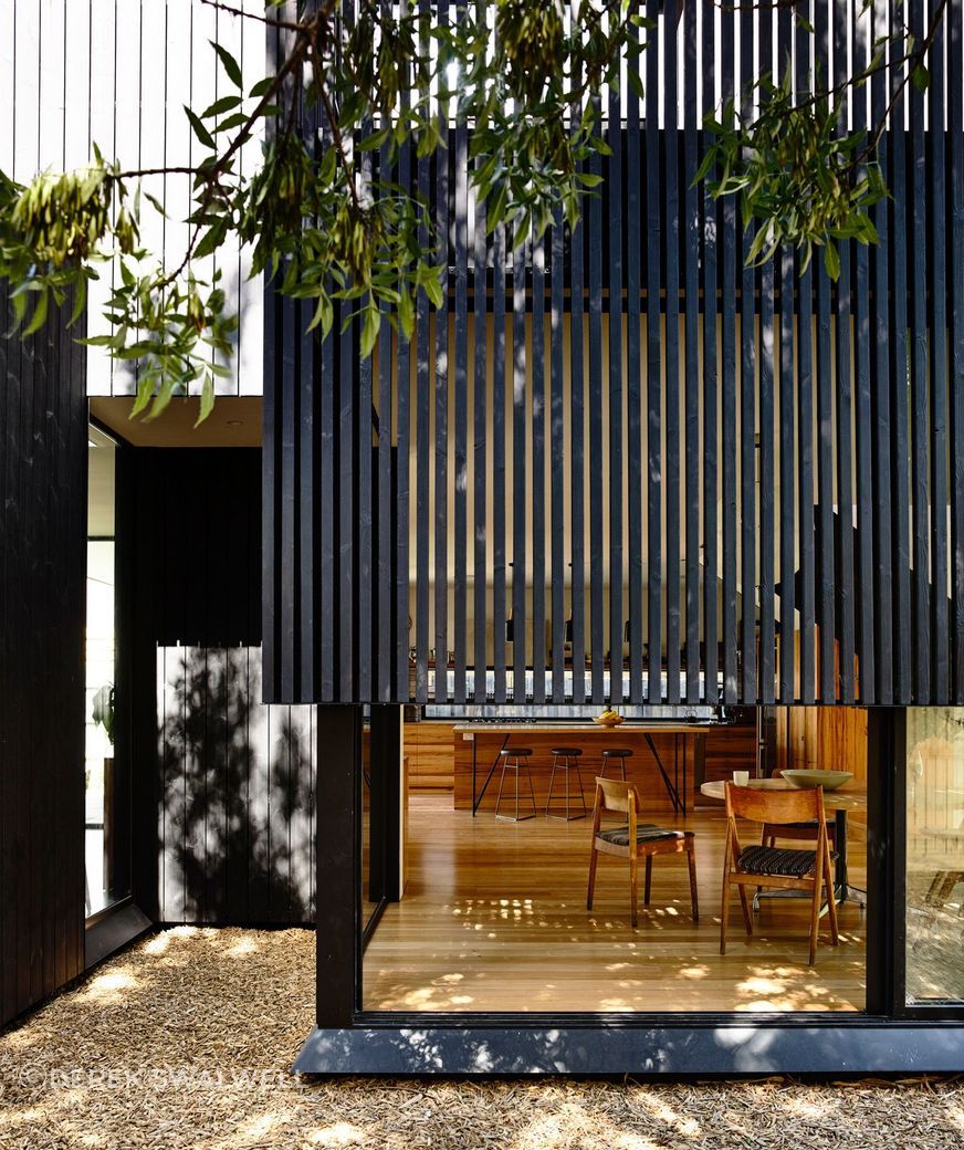 A charred-timber addition in Northcote.