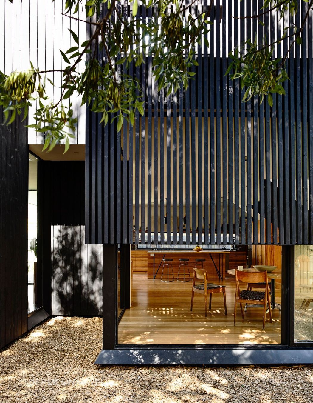 A charred-timber addition in Northcote.