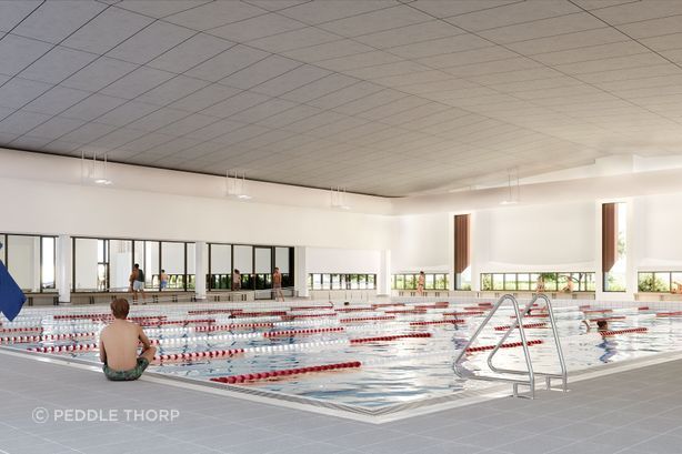 The 25-metre indoor, heated pool.